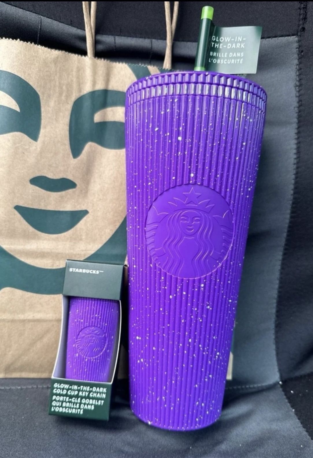 Starbucks Purple Glow In The Dark Cup Keychain