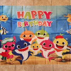Baby shark birthday banner $8