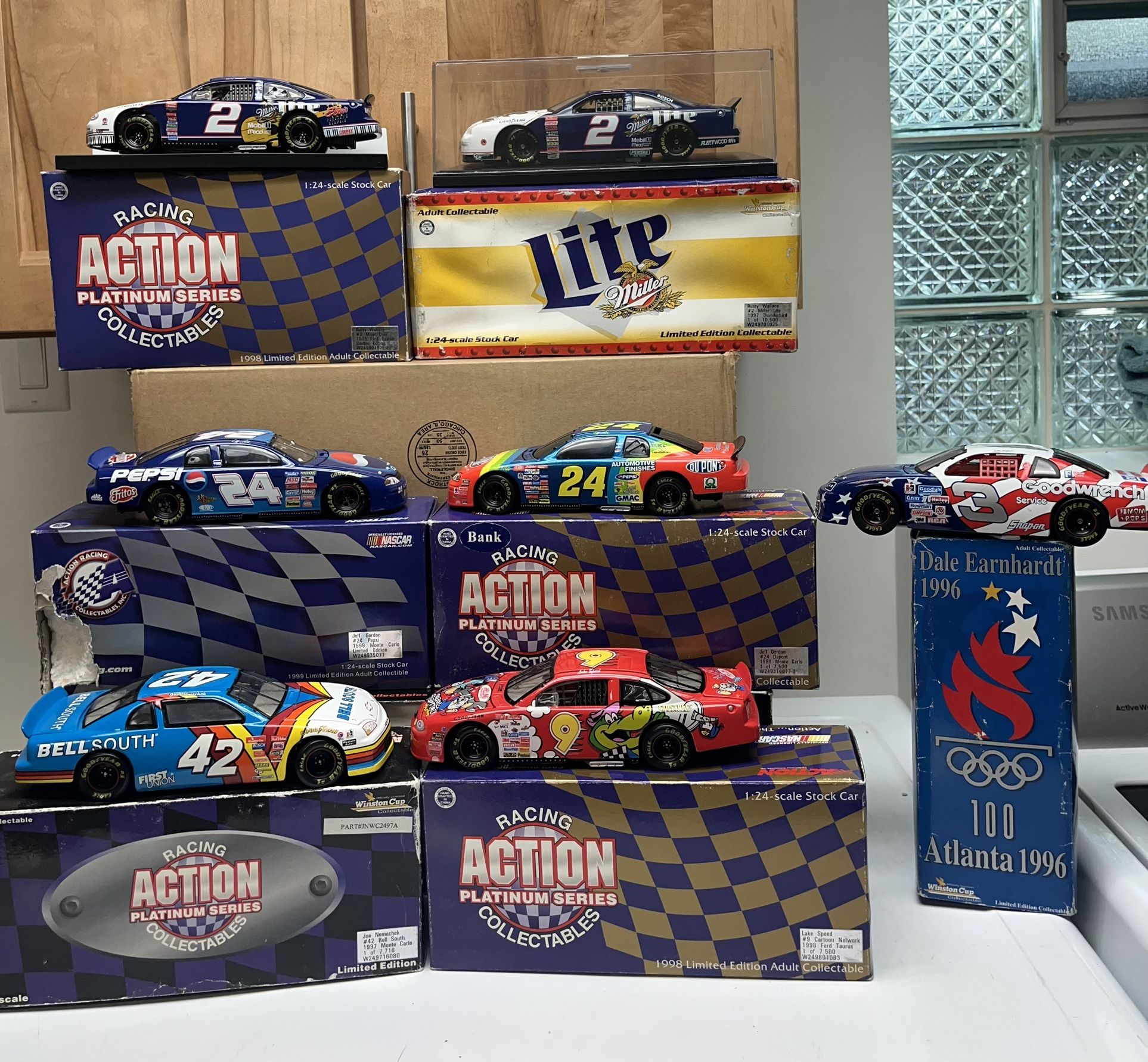 Racing Collectibles Lot - Diecast, Matco, Snap-on, NASCAR, Bowling Ball, & Posters