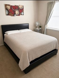Queen size | leather upholstered | already disembled | mattress not included