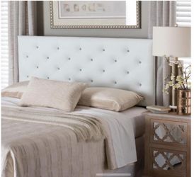 White leather headboard