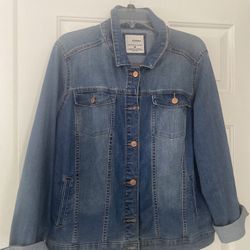 Women’s Soft Material Jeans Jacket Size Large 58% Cotton Size Large