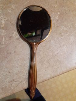Vintage Gold-Tone Hand Mirror