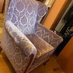 Velvet Wingback chair