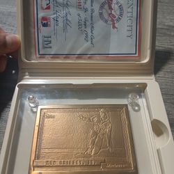 limited edition bronze "mint card" of Ken Griffey Jr. from 1992