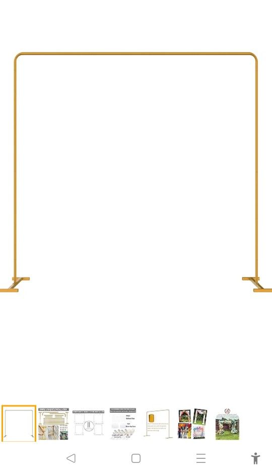LANGXUN Heavy Duty Gold Metal Square Backdrop Stand Arch for Wedding Birthday Decoration, Graduation Decorations, Ceremony Reception, Event Party Supp