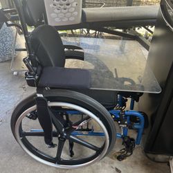 Blue Wheelchair With Tray