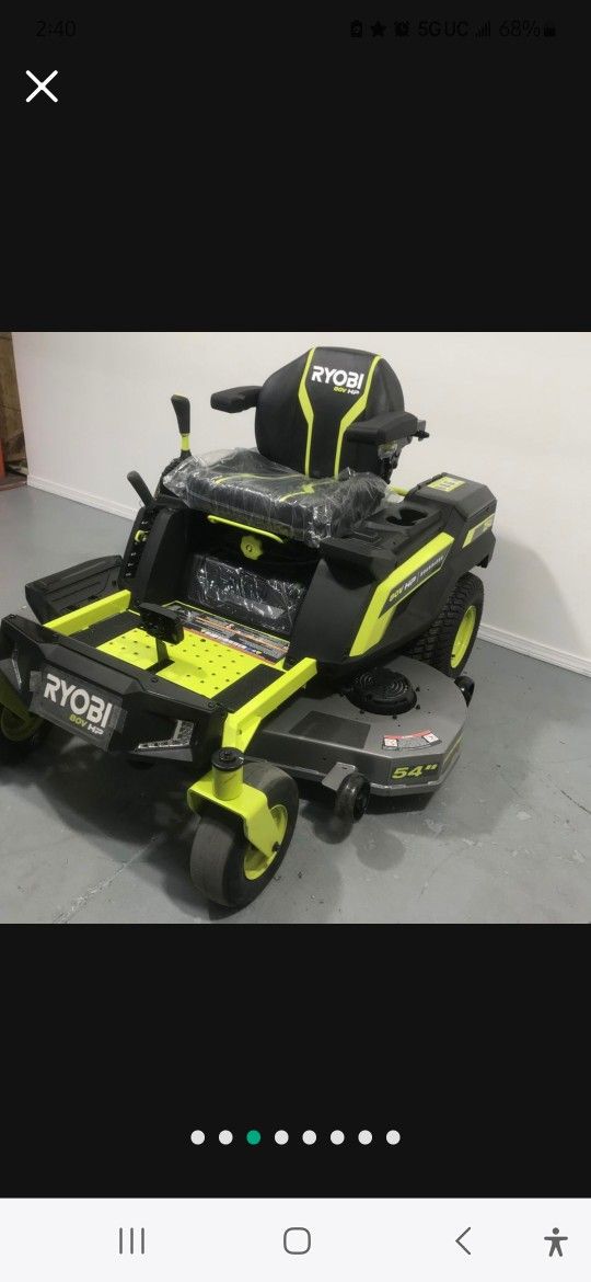 RYOBI
80V HP Brushless 54 in. Battery Electric Cordless Zero Turn Riding Mower (3) 80V Batteries) and Charger
STORE PRICE $6999