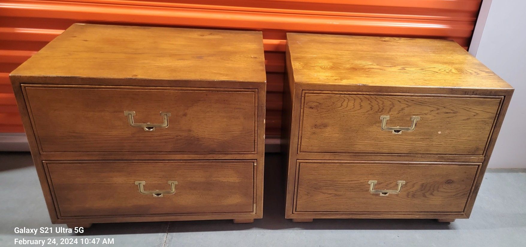 Two (2) Vintage Henredon Artefacts Nightstand Chest 2 Drawer