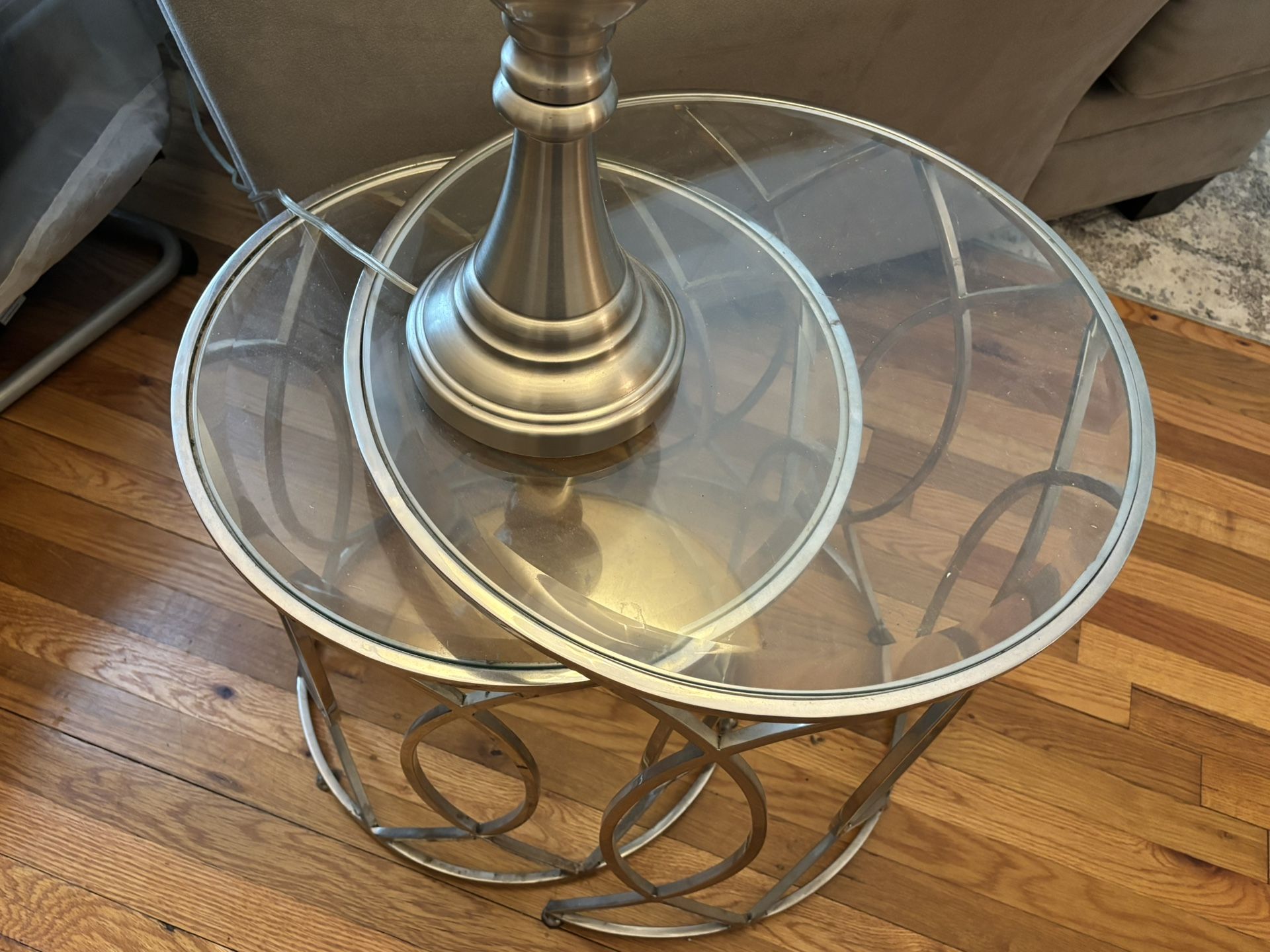 Set Of Glass/metal Nesting Side Tables
