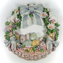 Easter Wreath with Eggs and Bunnies