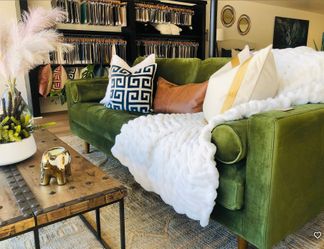 Roma Sofa In Green Velvet $1799 On Sale For $950
