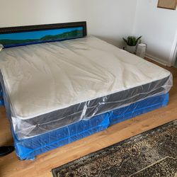 King mattress regular and box spring set (2pc - brand new) 