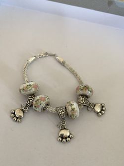 18k gold plate with 925 silver charm bracelet