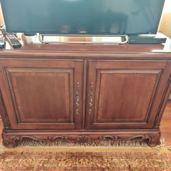 **Half Off**Solid Wood TV Armoire In Dark Brown 