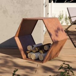 Hexagonal Metal Log Rack