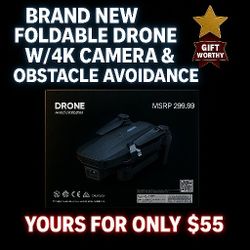 📦 Brand New Foldable Drone – 4K Camera + Obstacle Avoidance
