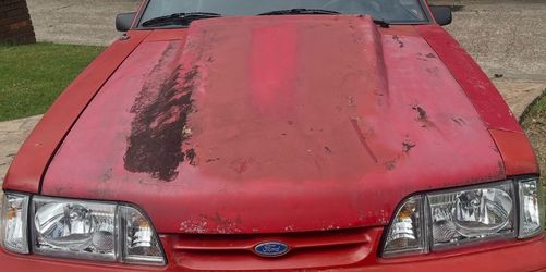 T R A D E… Foxbody 87-93 Cowl Hood and Trunk Lid with rack. T R A D E for stock parts in RED color ONLY.  I’ll only trade 2 for 2.  I want stock only 