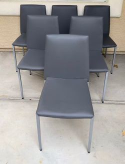 Set of 6 gray dining chairs