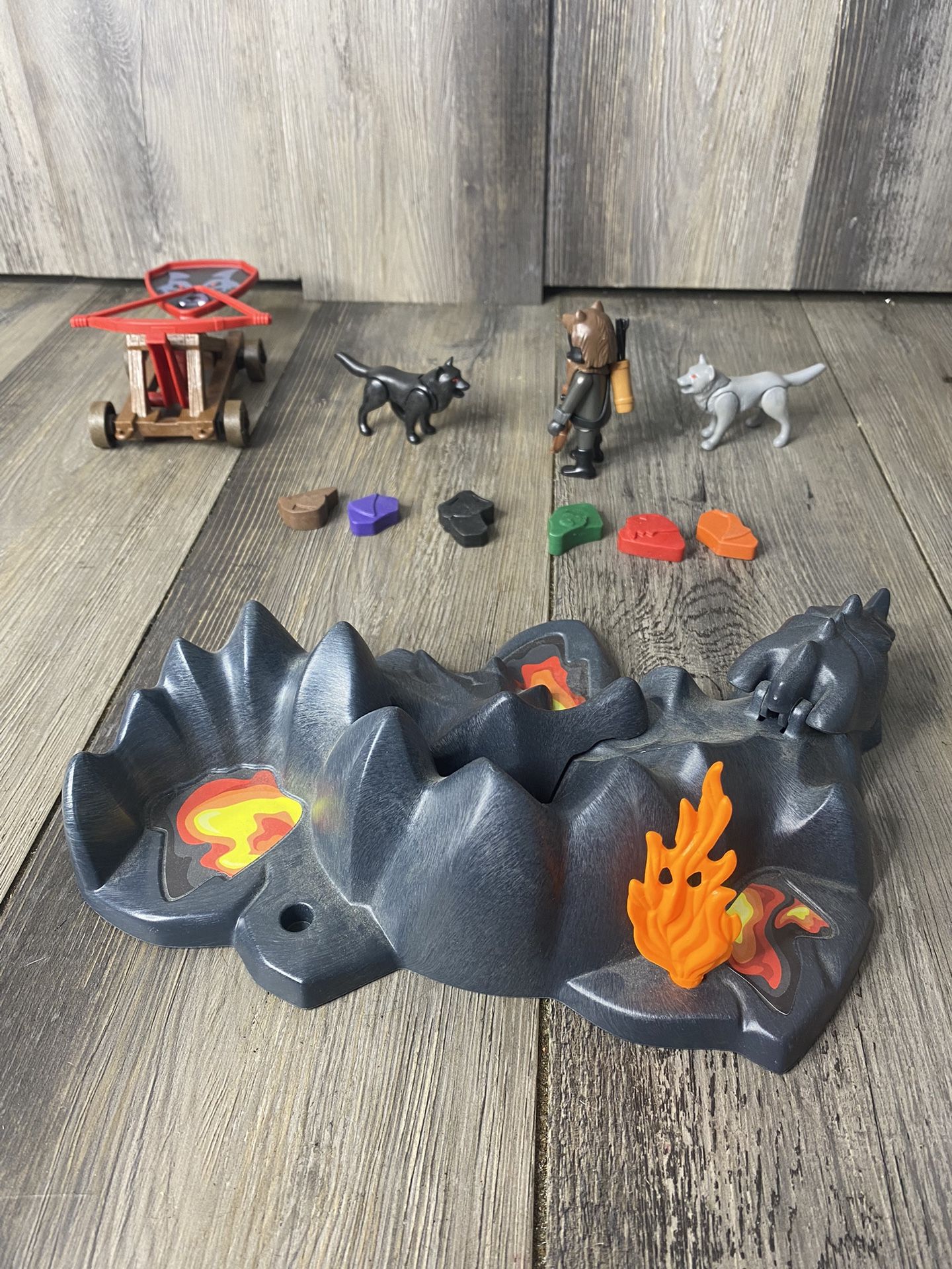 Playmobil 5889 Wolf Knight Set With Catapult Stones Playset Figure for