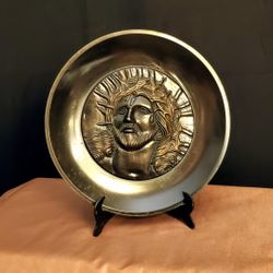 Metal Religious Display Plate 8"
