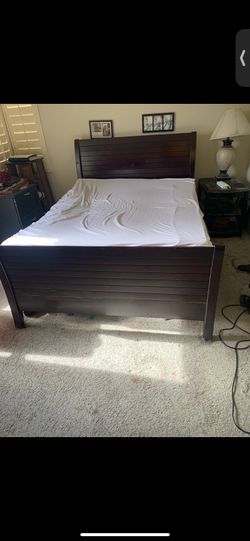 BED SET QUEEN DARK CHERRY BROWN