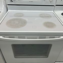 White Glass Top Stove 