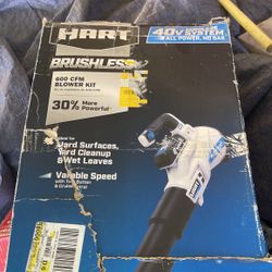HART 40-Volt 155 MPH at 600 CFM Cordless Brushless Axial Leaf Blower Kit, (1) 4.0Ah Lithium-Ion Battery