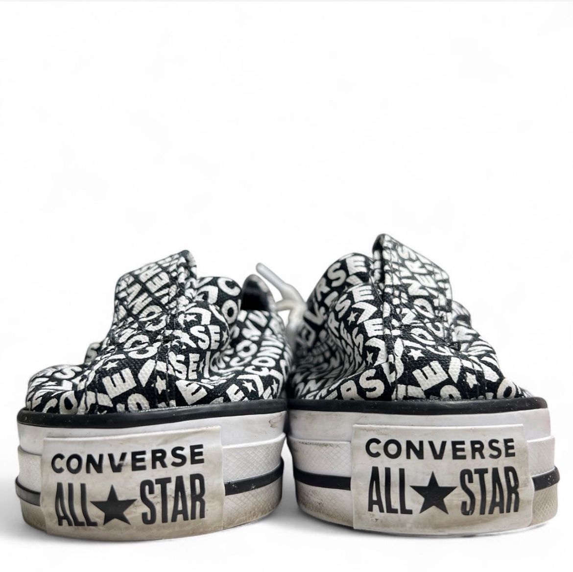 Converse All Star Slip-On Sneakers Women’s Size 8 Black White Print