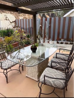 Patio table and 6 chairs