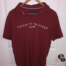 Tommy Hilfiger Red Polo Shirt For Men Size M