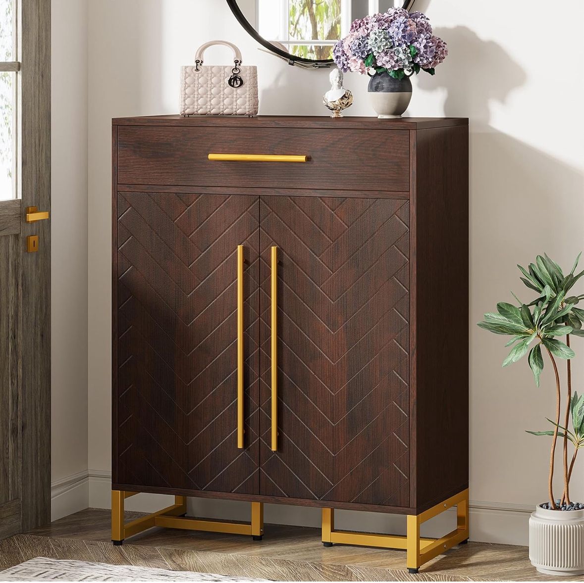 Tribesigns Shoe Cabinet with Doors