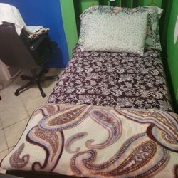 Twin Bed With Matres 