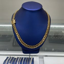 ⛓️ 12mm 24” Cuban 🌴 Link Chain (Gold Over Silver)