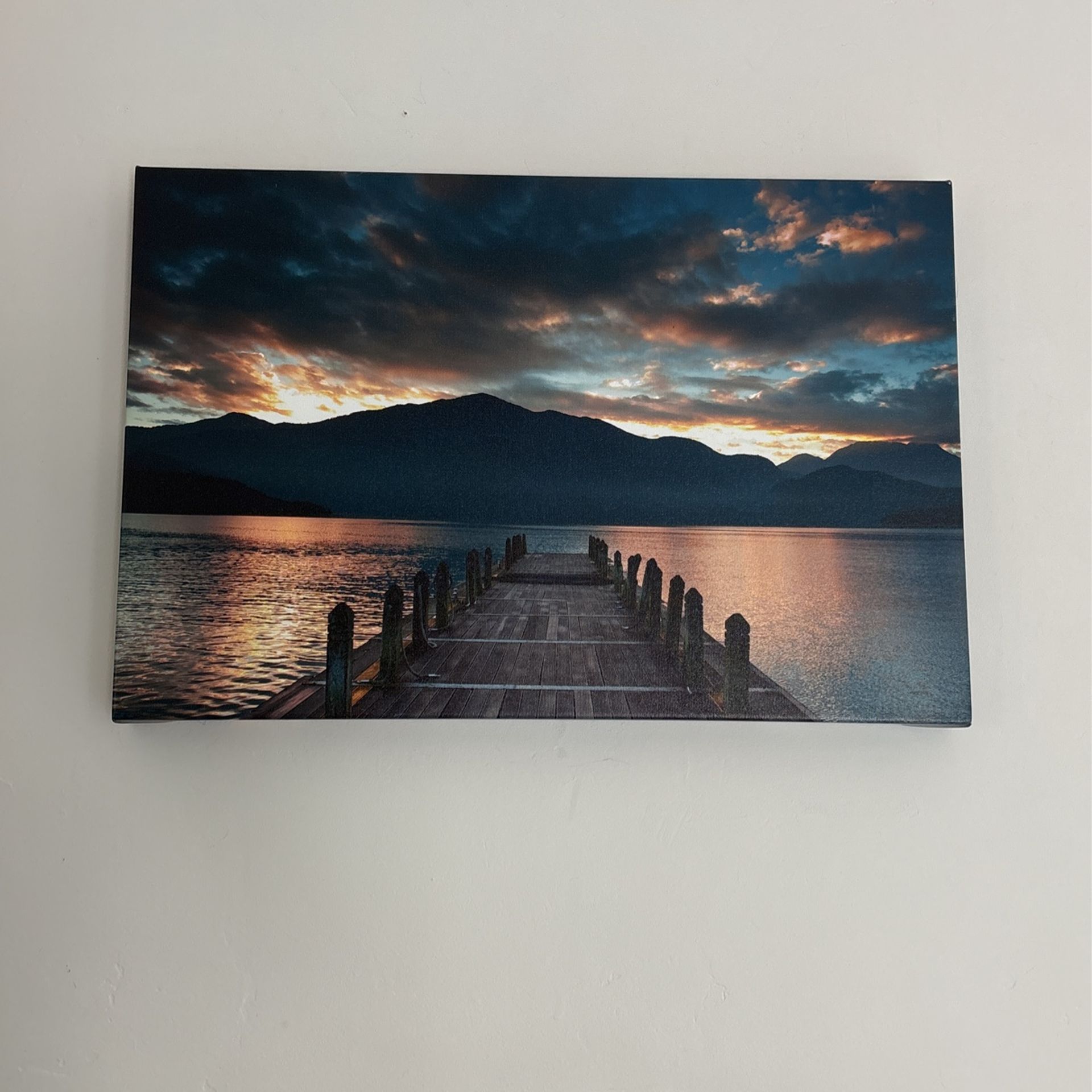 Lake Mountain Canvas Wall Art 16x24