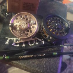 2 Fly Fishing Reels And Pole