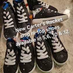 New Carter's baby boys rocket ship hi-top sneakers tennis shoes
