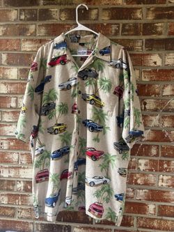 David Carey Ford Mustang Hawaiian Camp Shirt 