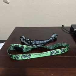"Grow Big Or Go Home" Green And Black Cannabis Lanyards, Cannamsterdam Set Of 2