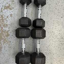 Dumbbells 2x25lbs and 2x15lbs