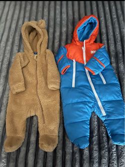 3-6M Baby Winter Bundle - Baby Gap Sherpa Bear & DKNY Puffer Snowsuit