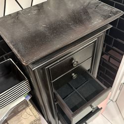 Black Wooden Multi‑Drawer Organizer Box