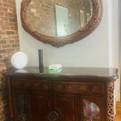 Excelsior Wood Lighted Buffet And mirror By AICO 
