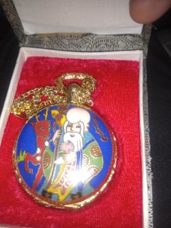 Vintage Yuhua Cloisonne Enamel Pocket Watch Nanjing No.2 watch factory