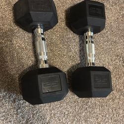 Pair Of 25 Lb Dumbbells 