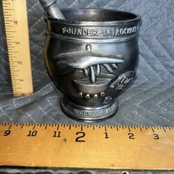 1988 Schering Solid Metal Mortar & Pestle Apothecary Compounding Pharmacy