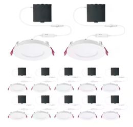 Commercial Electric Pro Value Series LED 4 in Round Adj Color Temp Canless Recessed Light for Kitchen Bath Living rooms, Wht 12-Pk @A7-619