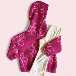 Carters Floral Hoodie And Gray Hoodie 12 Months