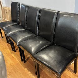 Black Leather Dining Chairs