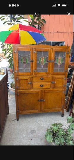 Antique farmhouse style kitchen cabinet 46 wide 67 tall 14 deep